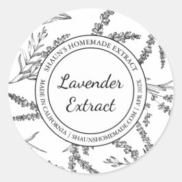Lavendel Extract Sketch Modern Label Runder Aufkleber