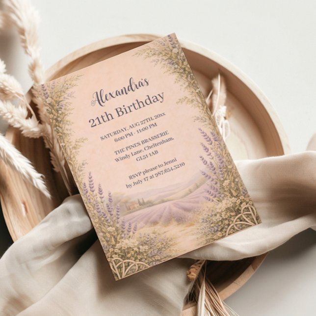 Lavendel-Feld-Garten-Geburtstag Einladung (Von Creator hochgeladen)