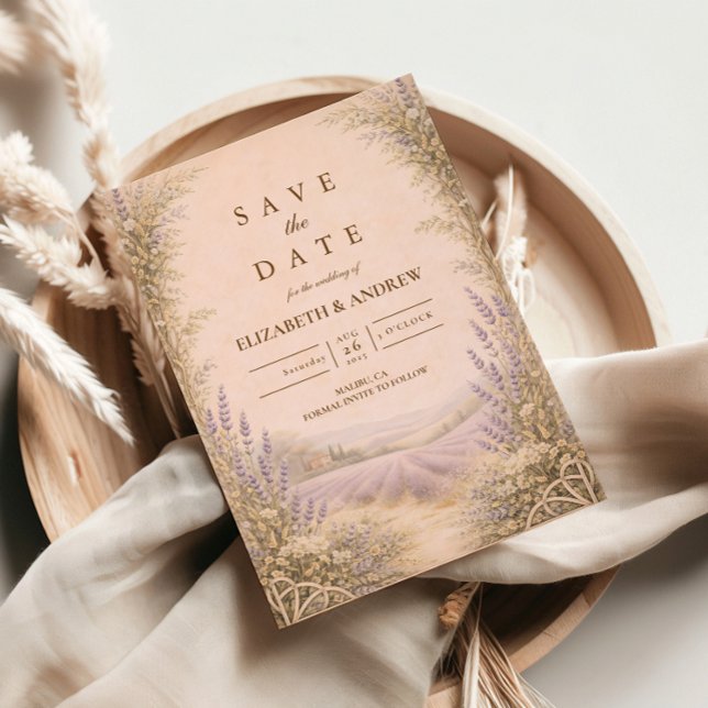 Lavendel-Feld-Landhochzeit Save The Date (Von Creator hochgeladen)