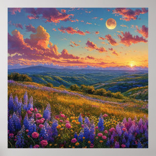 💜 Lavendel-Feld-Wandkunst Farmhouse-Dekoration Ge Poster