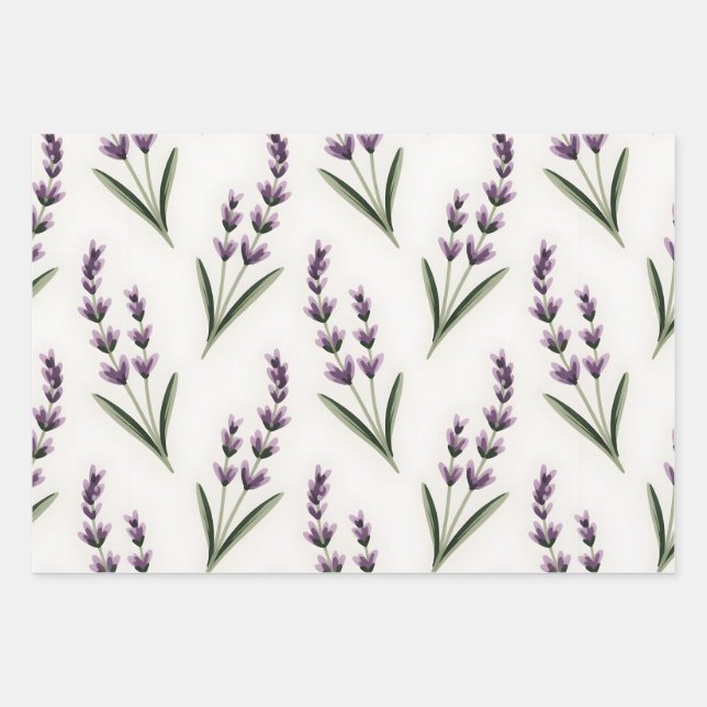 Lavendel Felder  Geschenkpapier Set (Vorderseite)
