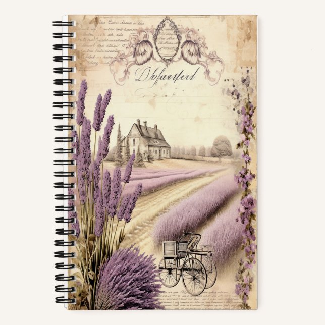 Lavendel Fields 5.5" x 8.5" SpiralNotebook Notizbuch (Vorderseite)