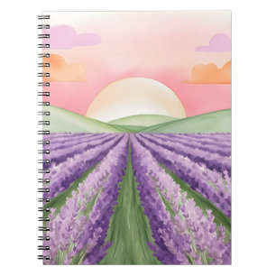 Lavendel Fields Sunset-Notebook Notizblock