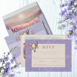 Lavendel Fields Western WedelResponse RSVP-Karte RSVP Karte