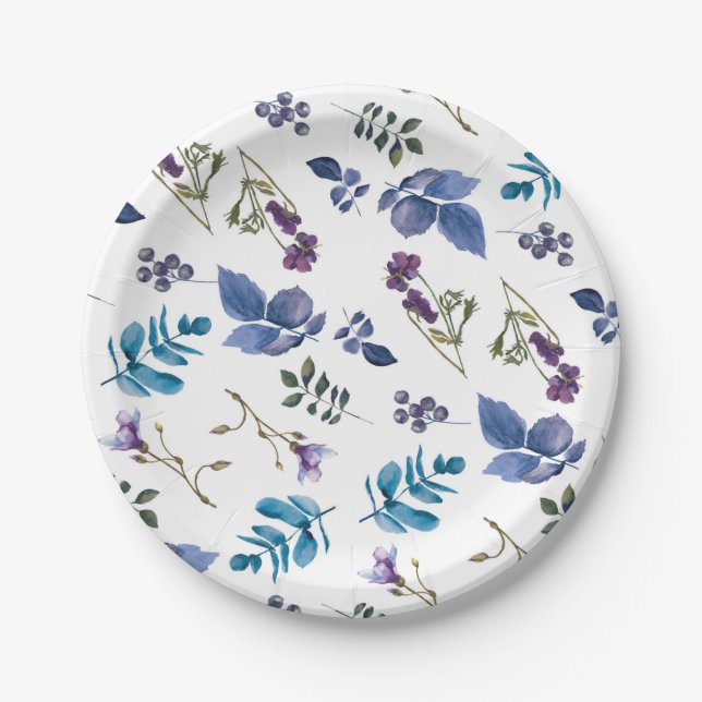 Lavendel Flieder Lila Iris Frühlingsfloristik Schi Pappteller (Vorderseite)