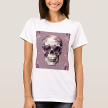 Lavendel Floral 3D Toter Schädel mit Sonnenbrille