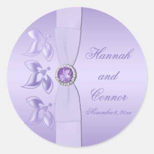 Lavendel Floral Jewele 1,5" Round Aufkleber
