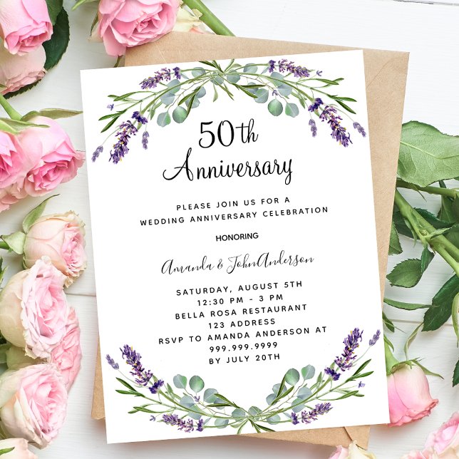 Lavendel Florals Budget 50. Hochzeitstag (Von Creator hochgeladen)