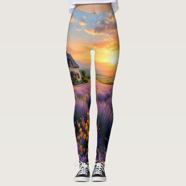 Lavendel-Flucht-Kleidung Leggings (Vorderseite)