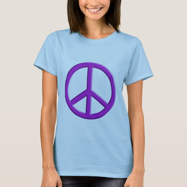 Lavendel-Friedenszeichen T-Shirt (Vorderseite)