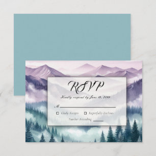 Lavendel-Frost im Alpine-Mist-Hochzeitsstil RSVP Karte