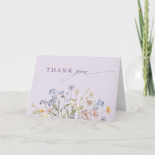 Lavendel-Frühlings-Wiesen-Garten-Hochzeit Dankeskarte