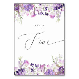 Lavendel fünf Tischnummern