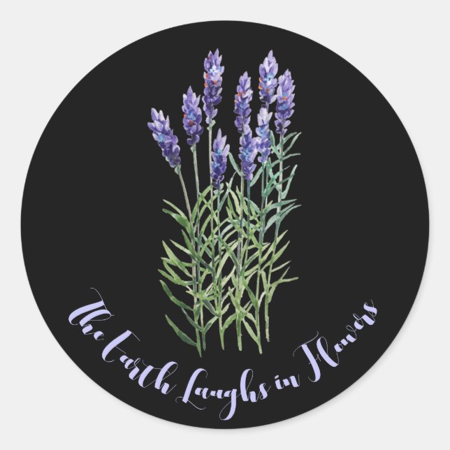 Lavendel, Gartenarbeit Runder Aufkleber (Vorderseite)