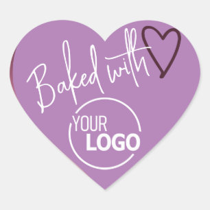 Lavendel gebacken mit Liebe hausgemachte Backlogos Herz-Aufkleber