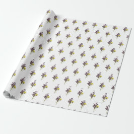 Lavendel & Gelbe Wildblume Botanisches Design Geschenkpapier