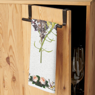 Lavendel & Gelbe Wildblume Botanisches Design Geschirrtuch