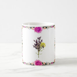 Lavendel & Gelbe Wildblume Botanisches Design Kaffeetasse