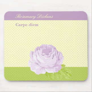 Lavendel-gelbes Grün-Punkte und Rose Mousepad