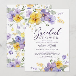 Lavendel Gelbes Lilac Lila Brautparty Einladung