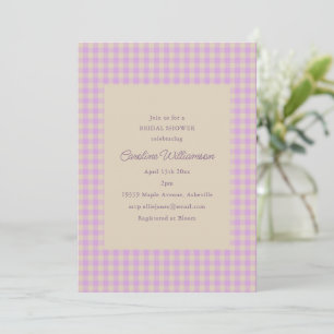 Lavendel-Gingham Brautparty im klassischen Stil Einladung