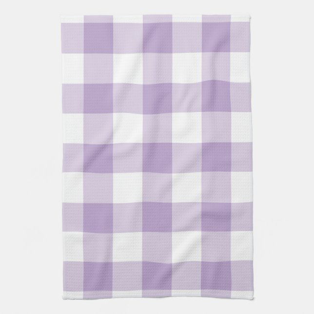 Lavendel Gingham Pattern Geschirrtuch (Vertikal)
