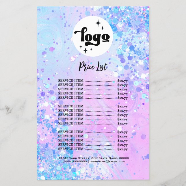 Lavendel Glitzer Schönheitssalon Flyer (Vorne)