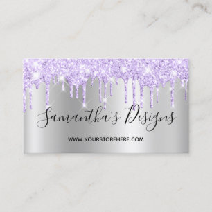 Lavendel Glitzer Tropfen Silver Ombre Online Store Visitenkarte
