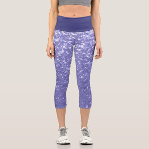 Lavendel Glitzern Glitzer Capri Leggings