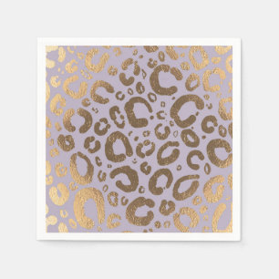 Lavendel-Gold-Creme Glam Leoparden-Druck Baby Show Serviette