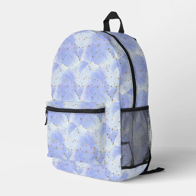Lavendel Golden Star Bedruckter Rucksack (Rückseitige Ecke Rechts)