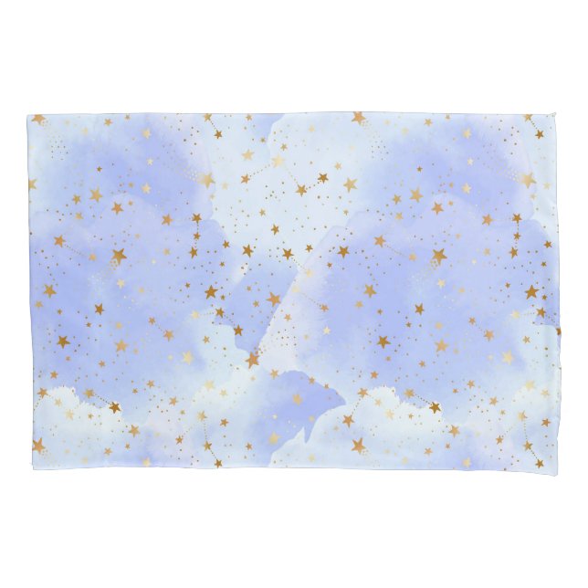 Lavendel Golden Star Kissenbezug (Vorderseite-Links)