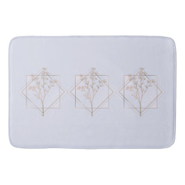 Lavendel grau mit goldfarbenem Blumendesign Badematte