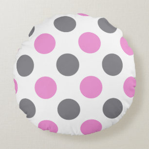 Lavendel Gray Extra Large Polka Dot Round Pillow Rundes Kissen