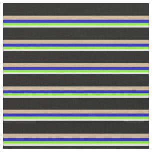 Lavendel, Grün, Blau, Tan und Schwarz Muster Stoff