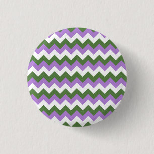 Lavendel, Grün und Weiß Zickzack Zigzag Button