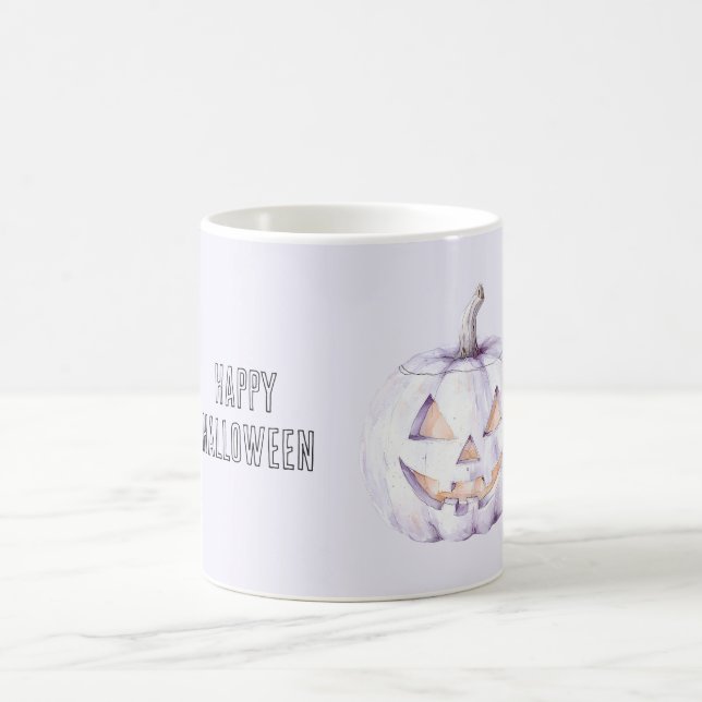 Lavendel-Halloween-Kürbis Kaffeetasse (Mittel)
