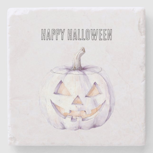 Lavendel-Halloween-Kürbis Steinuntersetzer (Vorderseite)