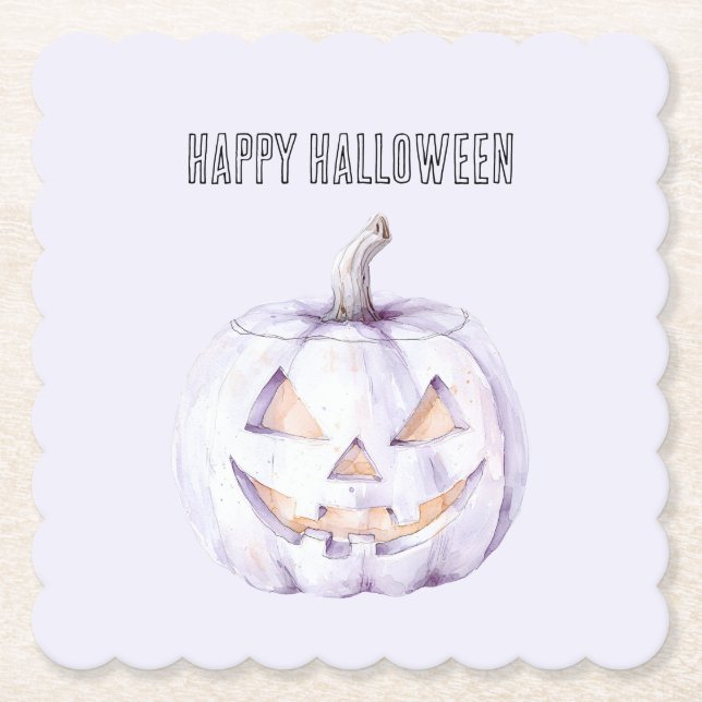 Lavendel-Halloween-Kürbis Untersetzer (Vorderseite)
