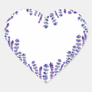 Lavendel-Herz-Aufkleber Herz-Aufkleber
