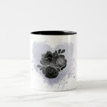 *~* Lavendel Herz Weiße Schwarze Rose Gotische Tas