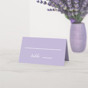 Lavendel-Hochzeit Einfach Lila Weiß Schriftzug Platzkarte