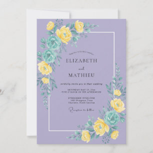 Lavendel-Hochzeit mit strahlender Blüte Einladung