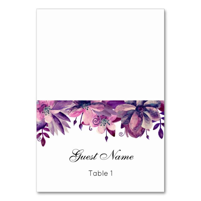 Lavendel Hochzeit Platzkarte. Lila Namenskarte Tischnummer (Vorderseite)
