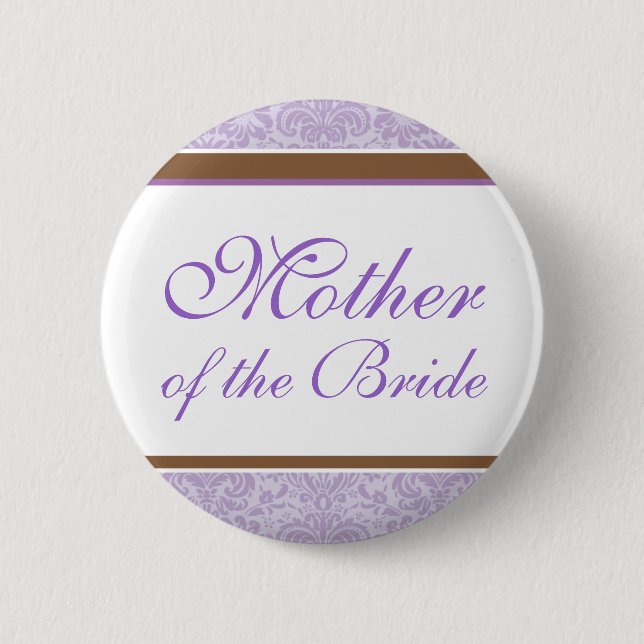 Lavendel-Hochzeits-Party-Knopf Button (Vorderseite)