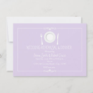 Lavendel-Hochzeitsprobe-Dinner-Einladung Einladung