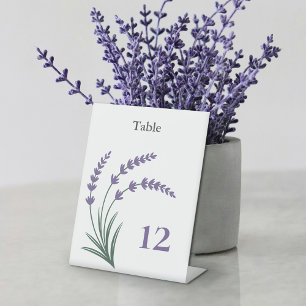 Lavendel-Hochzeitstisch-Nummern-Podest-Schild Sockelschild