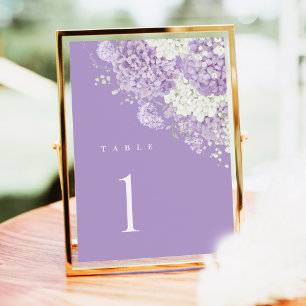 Lavendel-Hochzeitstischnummern, Lila Weiße Blumen