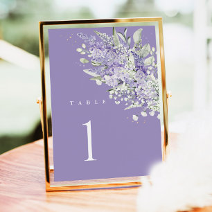Lavendel-Hochzeitstischnummern, Salbeigrüne Blumen