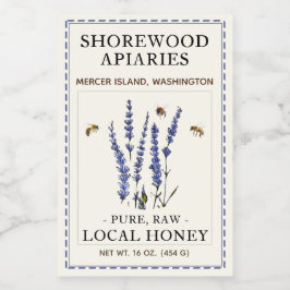 Lavendel Honey 2 x 3 realistische Bienen gestriche Lebensmitteletikett